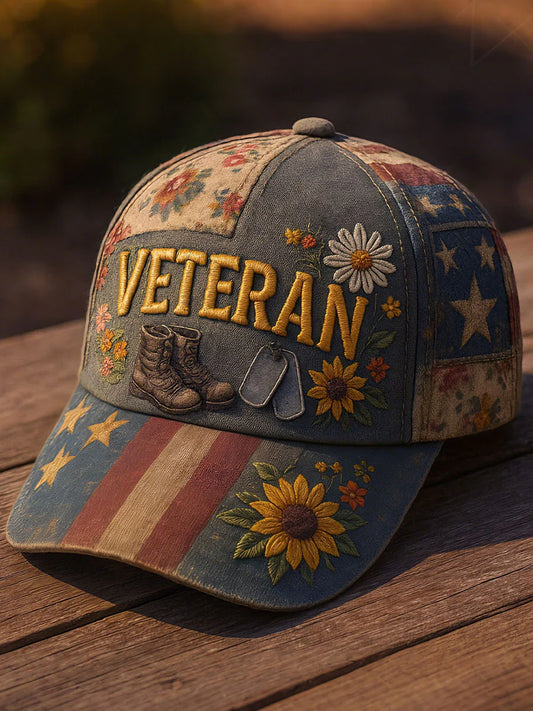 Cowgic Proud Veteran Unisex Vintage Printed Hats v9